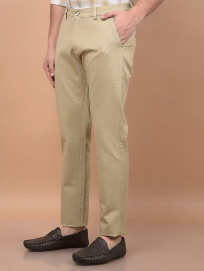 Beige Trousers-Men Trousers-Crimsoune Club