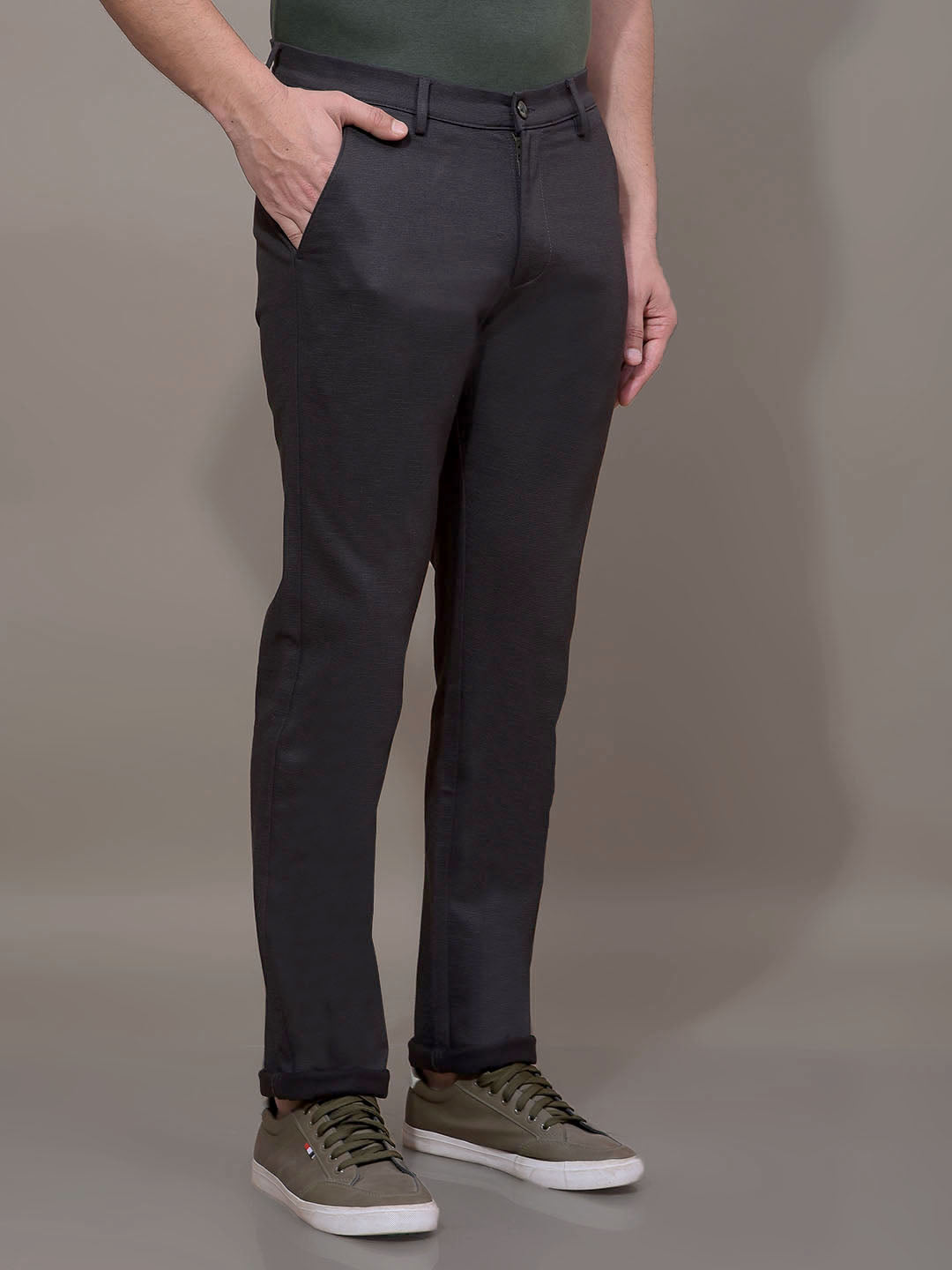 Olive Trousers-Men Trousers-Crimsoune Club