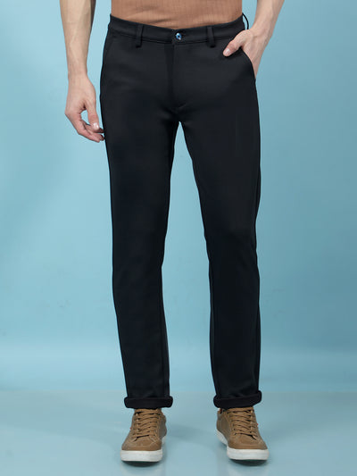 Navy Blue Knitted Trousers-Men Trousers-Crimsoune Club