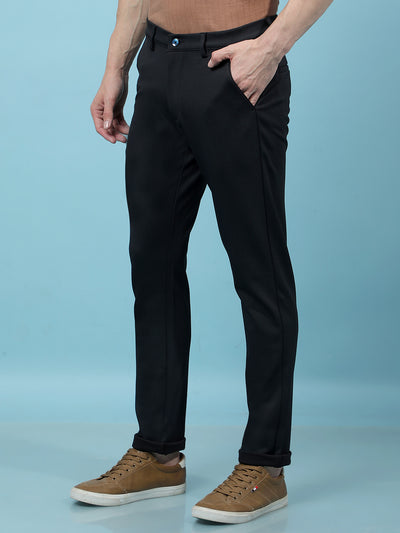 Navy Blue Knitted Trousers-Men Trousers-Crimsoune Club