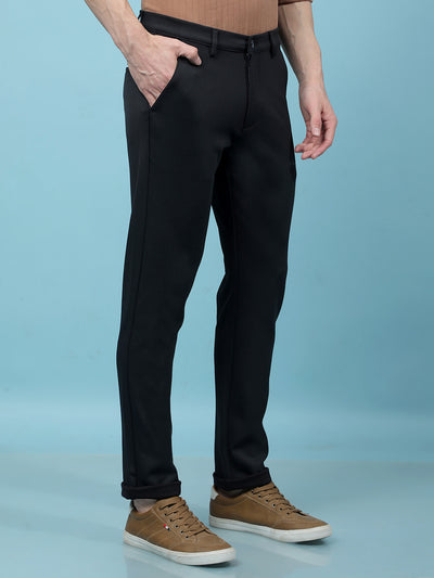 Navy Blue Knitted Trousers-Men Trousers-Crimsoune Club