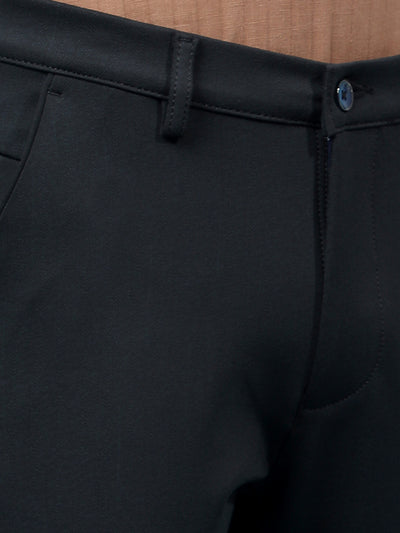 Navy Blue Knitted Trousers-Men Trousers-Crimsoune Club