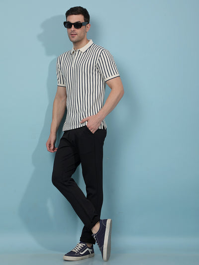 Navy Blue Knitted Trousers-Men Trousers-Crimsoune Club