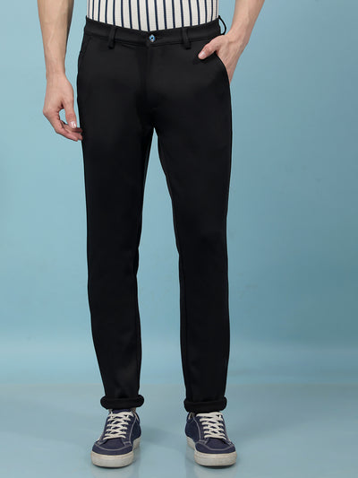 Navy Blue Knitted Trousers-Men Trousers-Crimsoune Club