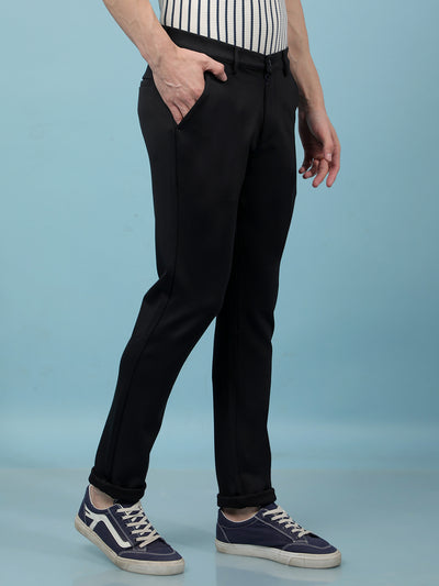 Navy Blue Knitted Trousers-Men Trousers-Crimsoune Club