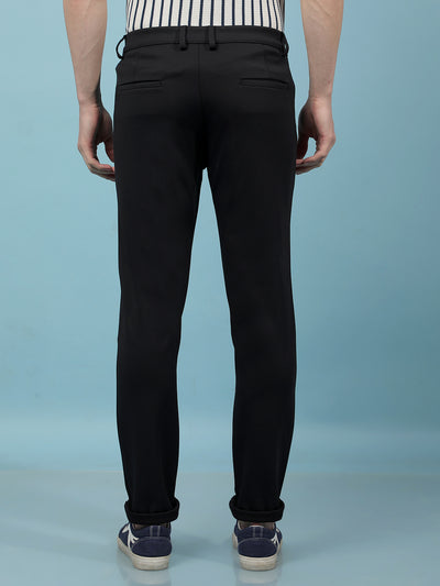 Navy Blue Knitted Trousers-Men Trousers-Crimsoune Club