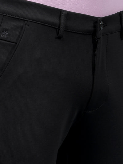 Black Knitted Trousers-Men Trousers-Crimsoune Club