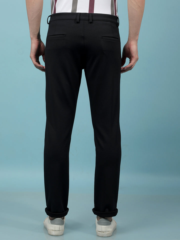 Navy Blue Knitted Trousers-Men Trousers-Crimsoune Club