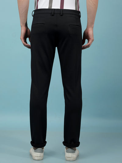 Navy Blue Knitted Trousers-Men Trousers-Crimsoune Club