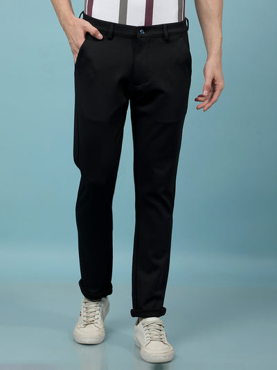 Navy Blue Knitted Trousers-Men Trousers-Crimsoune Club