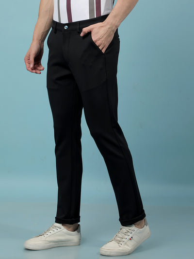 Navy Blue Knitted Trousers-Men Trousers-Crimsoune Club