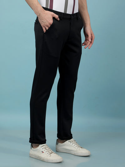 Navy Blue Knitted Trousers-Men Trousers-Crimsoune Club