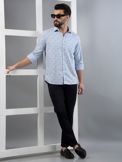 Black Printed Trousers-Men Trousers-Crimsoune Club