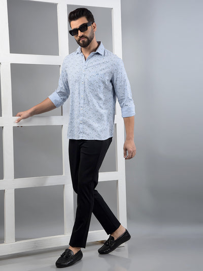 Black Printed Trousers-Men Trousers-Crimsoune Club