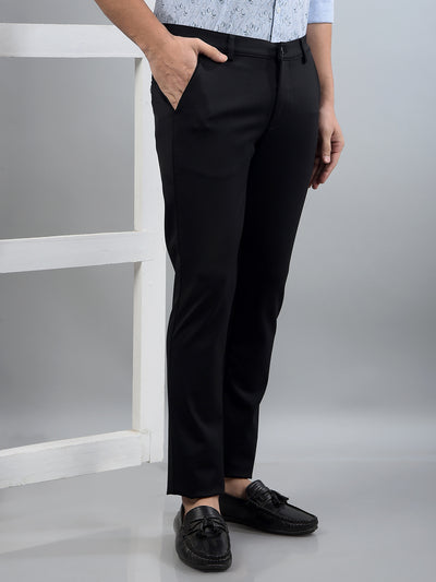 Black Printed Trousers-Men Trousers-Crimsoune Club