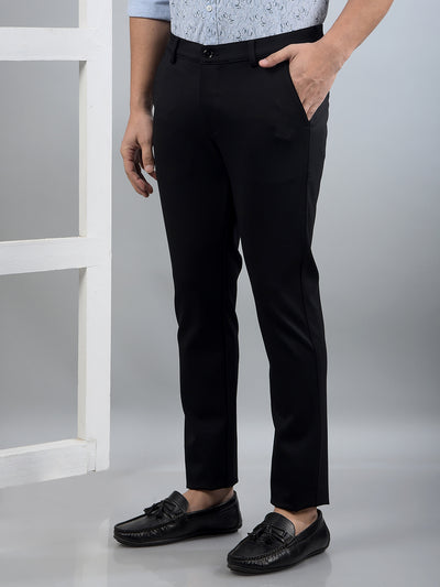 Black Printed Trousers-Men Trousers-Crimsoune Club