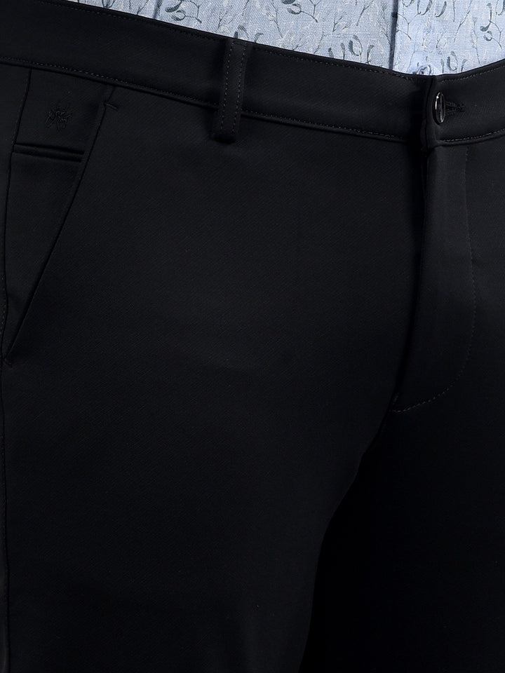 Black Printed Trousers-Men Trousers-Crimsoune Club