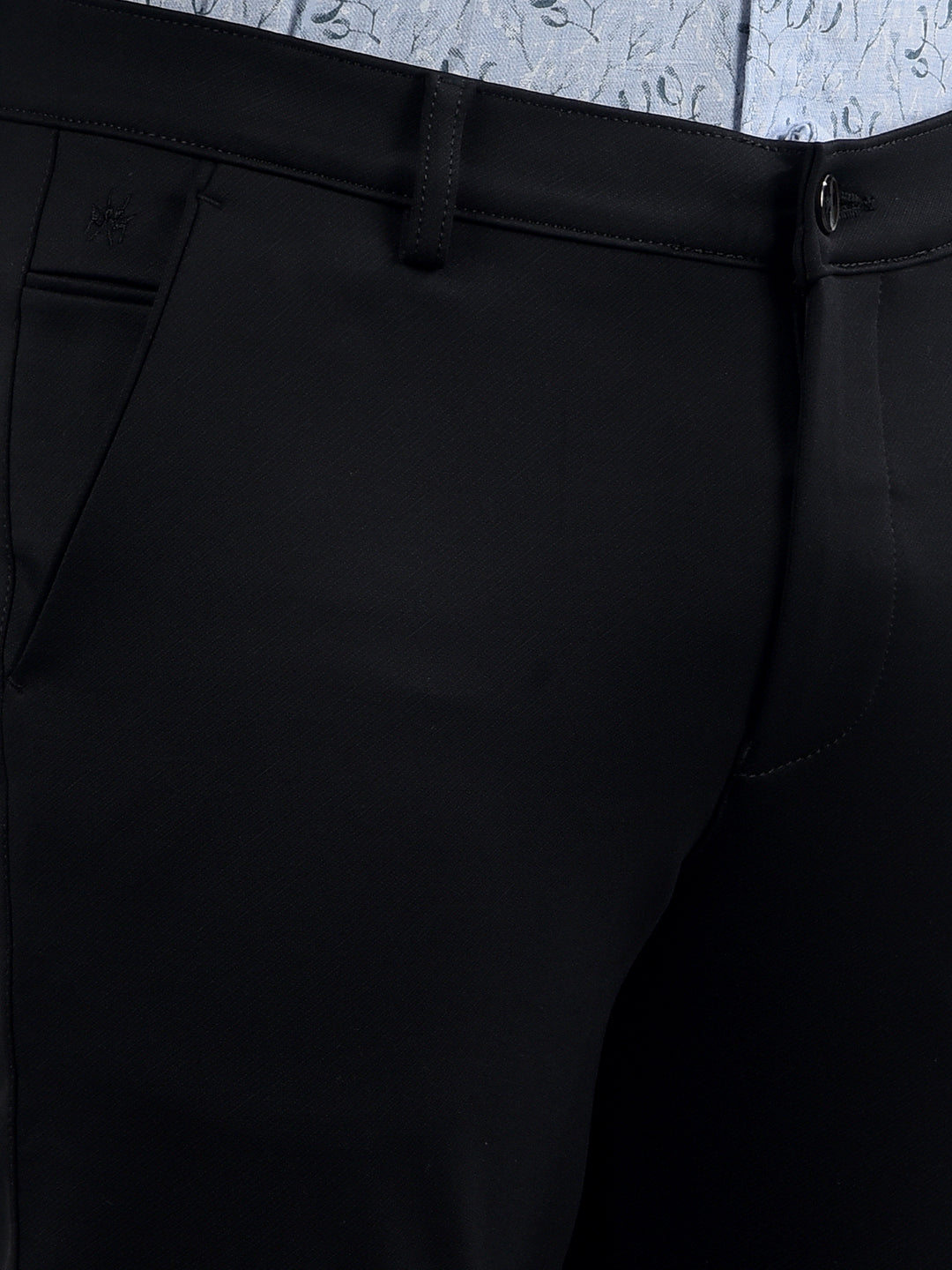 Black Printed Trousers-Men Trousers-Crimsoune Club