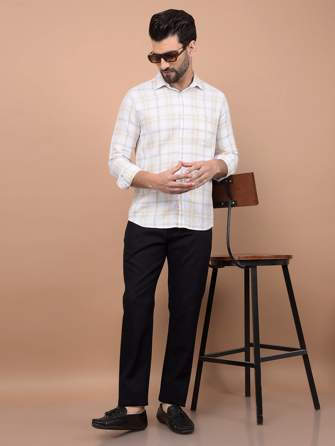 Navy Blue Modal Trousers-Men Trousers-Crimsoune Club