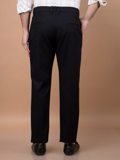 Navy Blue Modal Trousers-Men Trousers-Crimsoune Club