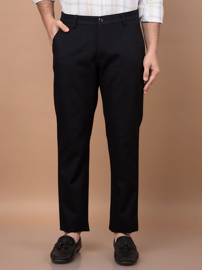 Navy Blue Modal Trousers-Men Trousers-Crimsoune Club