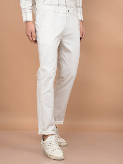 Beige Printed Knitted Trousers-Men Trousers-Crimsoune Club