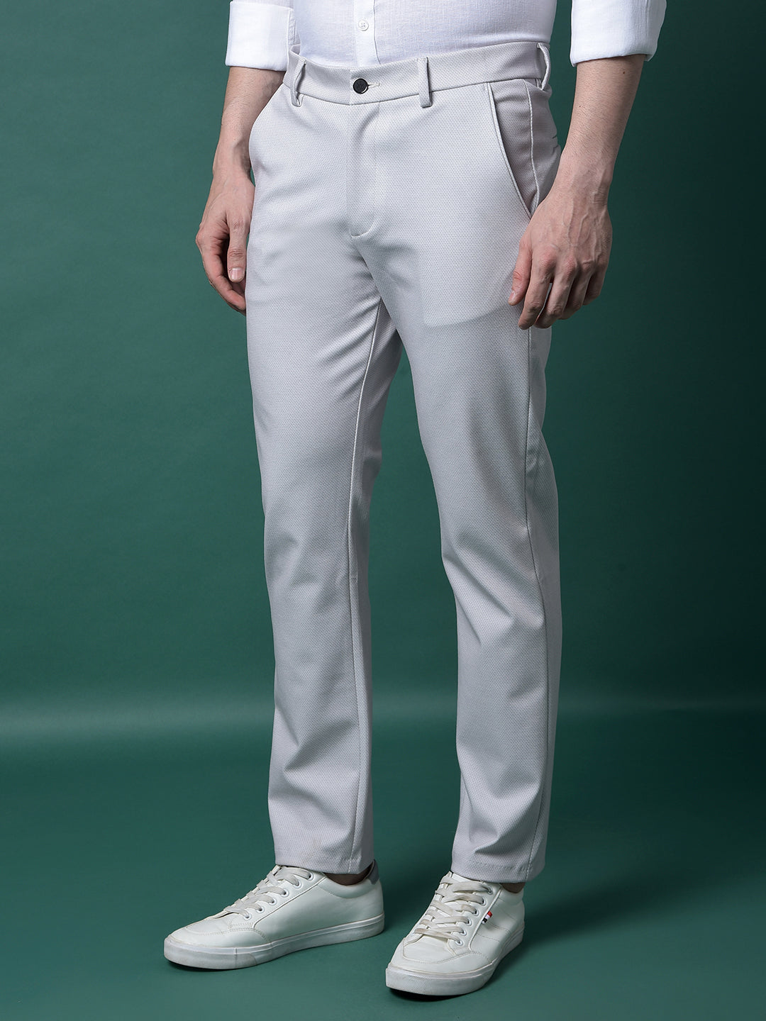 Grey Printed Trousers-Men Trousers-Crimsoune Club