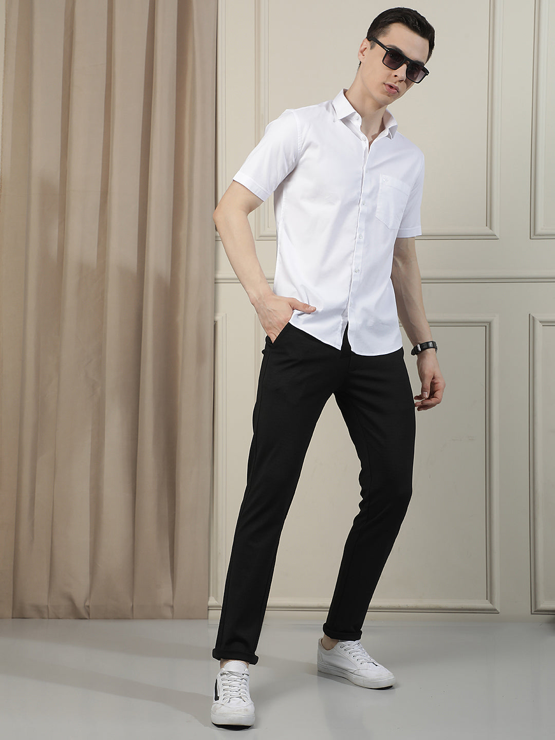 Black Knitted Trousers-Men Trousers-Crimsoune Club