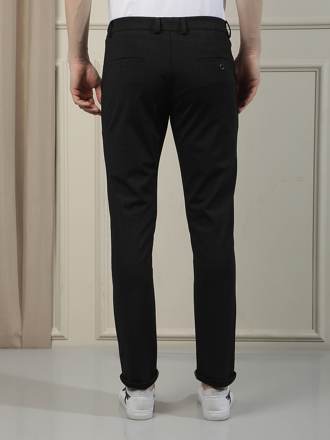 Black Knitted Trousers-Men Trousers-Crimsoune Club