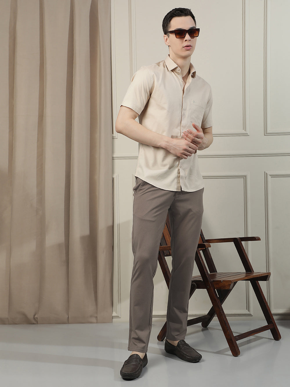 Brown Knitted Trousers-Men Trousers-Crimsoune Club