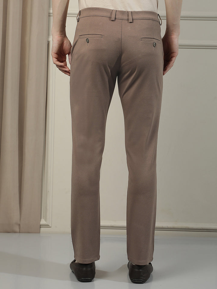 Brown Knitted Trousers-Men Trousers-Crimsoune Club