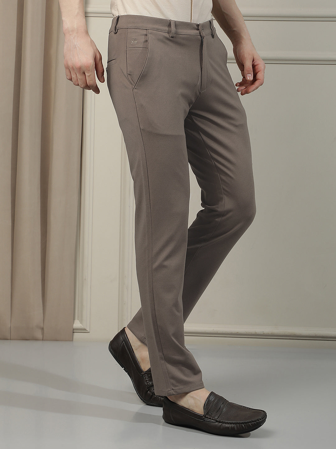 Brown Knitted Trousers-Men Trousers-Crimsoune Club
