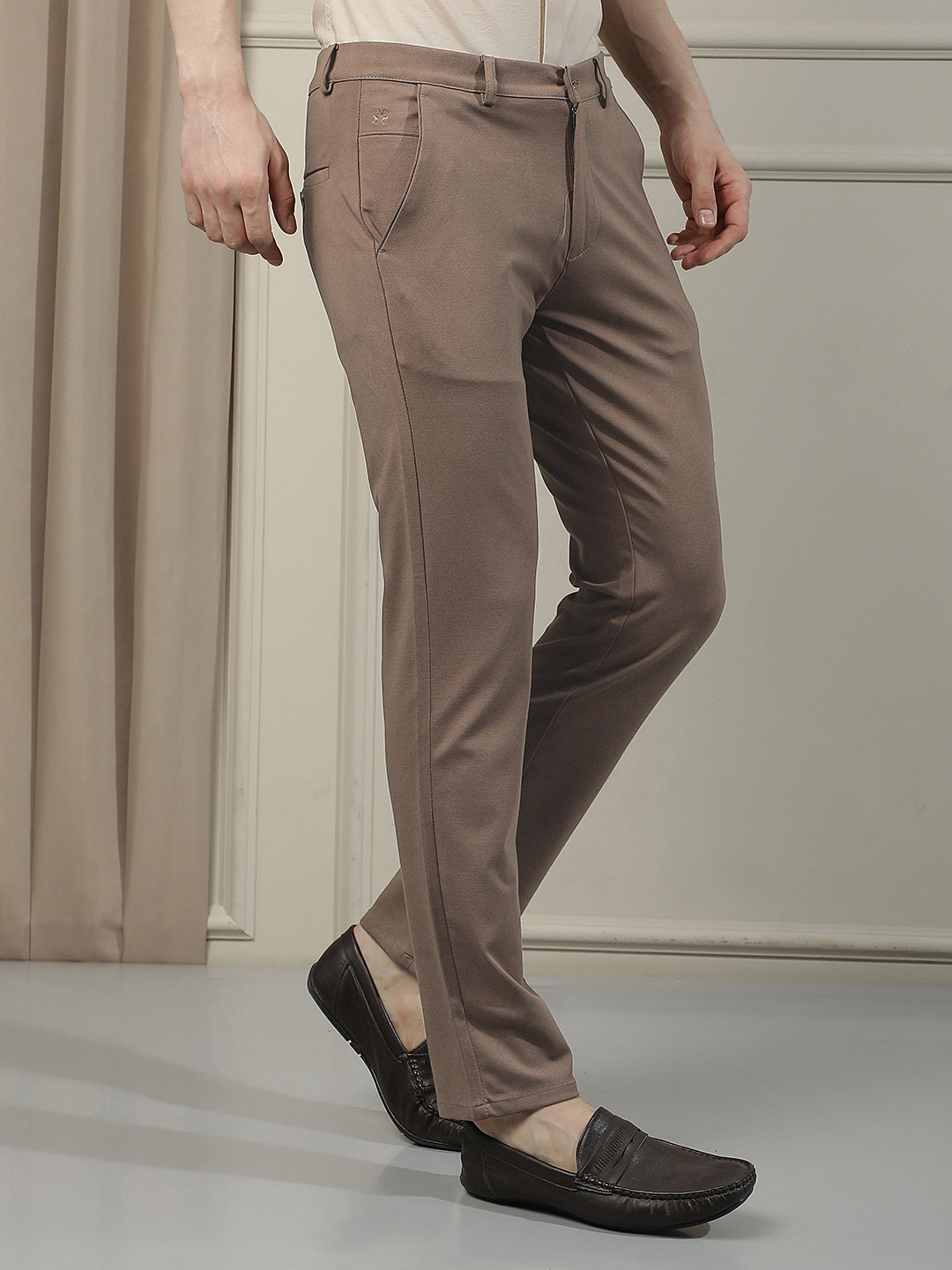 Brown Knitted Trousers-Men Trousers-Crimsoune Club