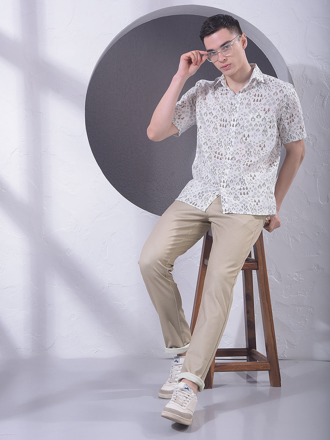 Comfort Beige Knitted Trousers-Men Trousers-Crimsoune Club