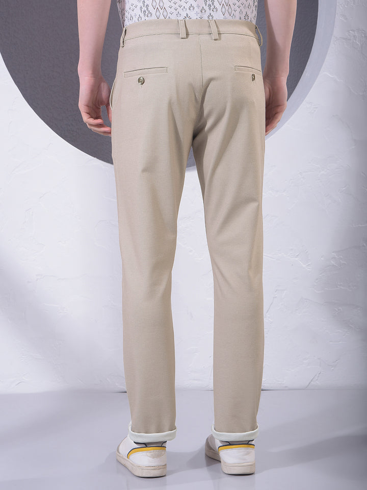 Comfort Beige Knitted Trousers-Men Trousers-Crimsoune Club
