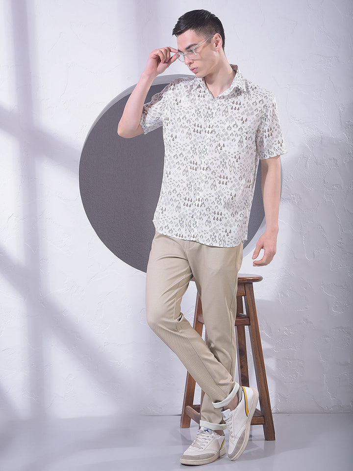 Comfort Beige Knitted Trousers-Men Trousers-Crimsoune Club