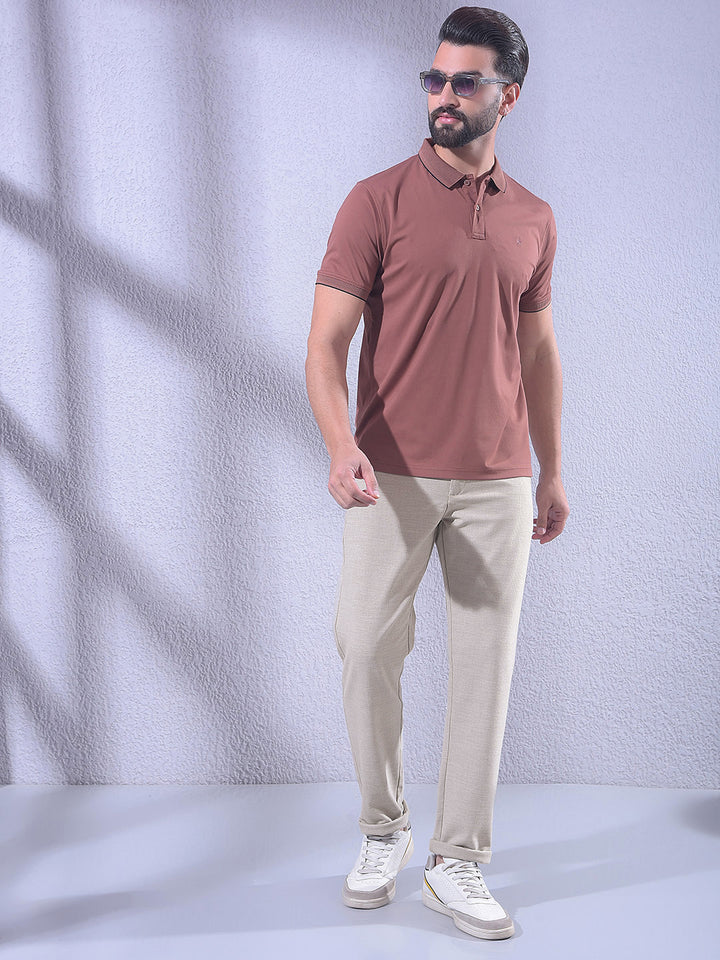 Khaki Chinos Trousers-Men Trousers-Crimsoune Club