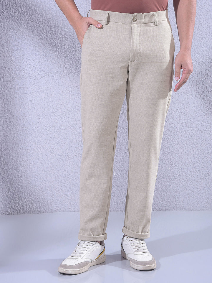 Khaki Chinos Trousers-Men Trousers-Crimsoune Club