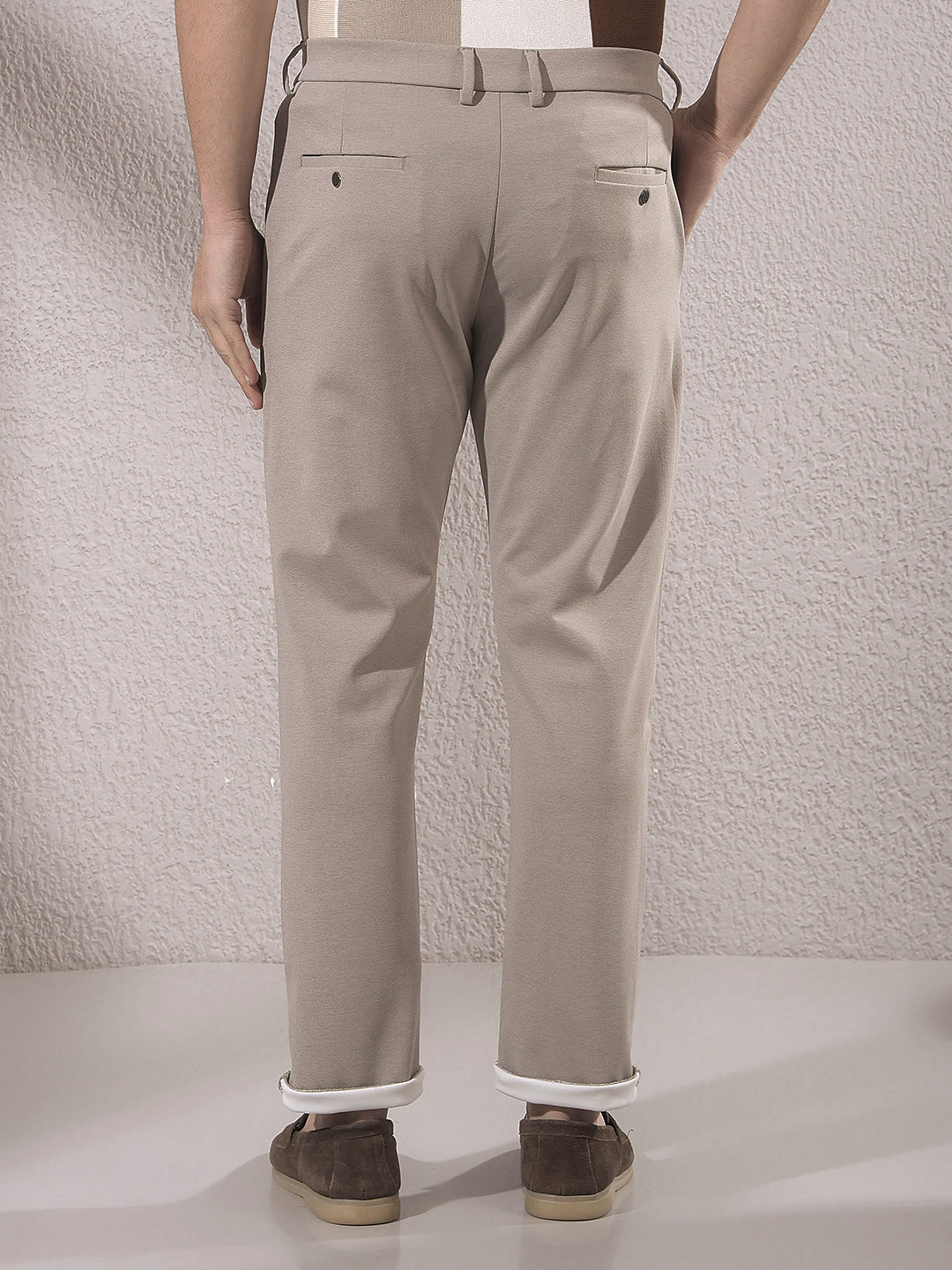 Khaki Knitted Trousers-Men Trousers-Crimsoune Club
