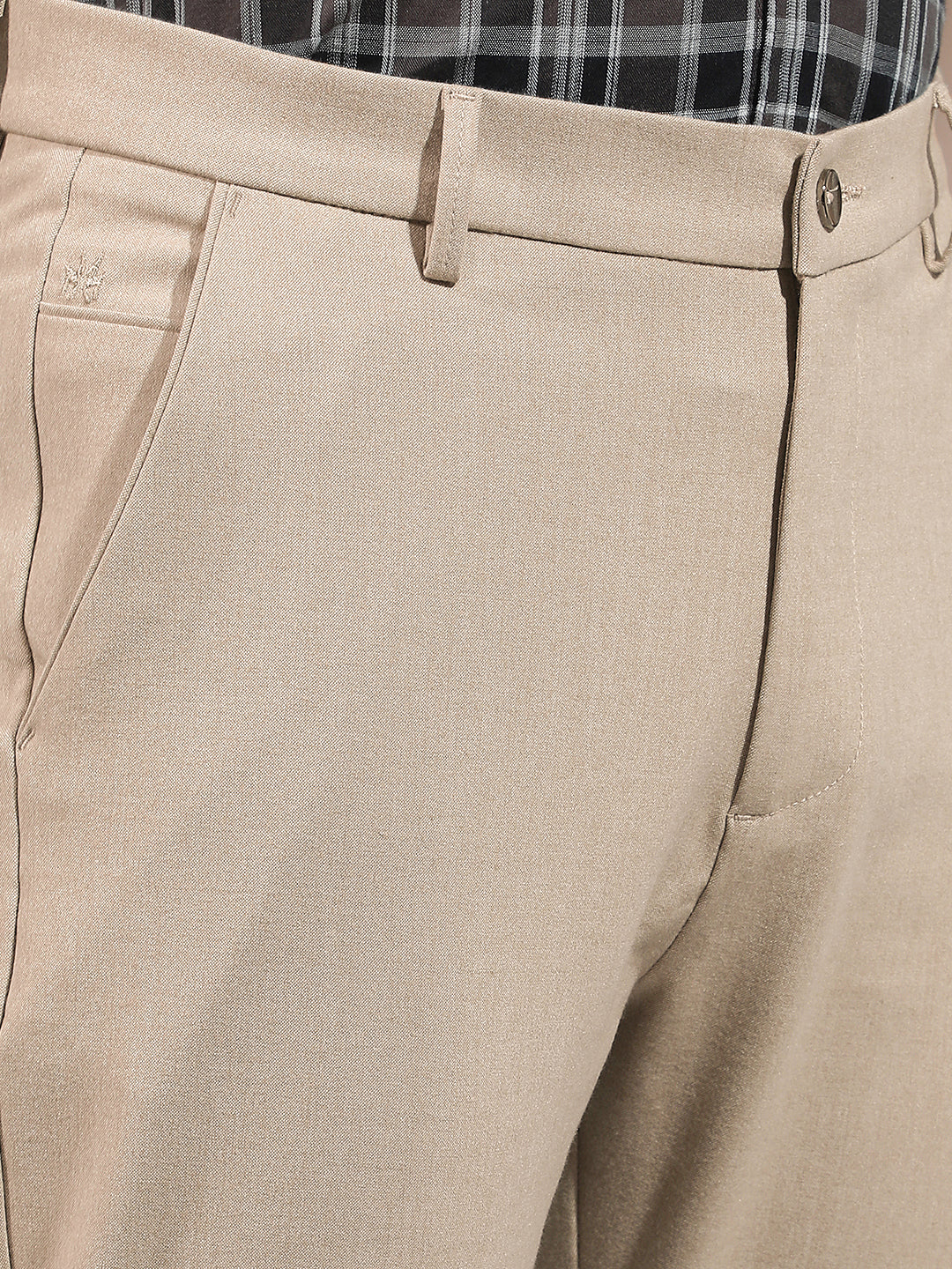 Beige Easy Wear Trousers-Men Trousers-Crimsoune Club