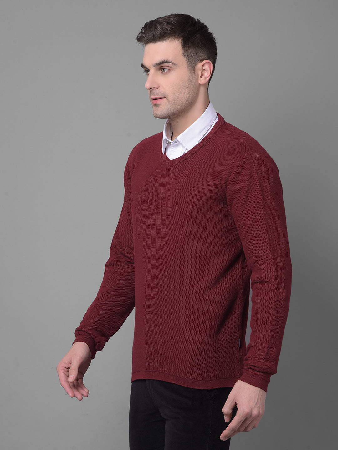 Maroon Sweater-Men Sweaters-Crimsoune Club