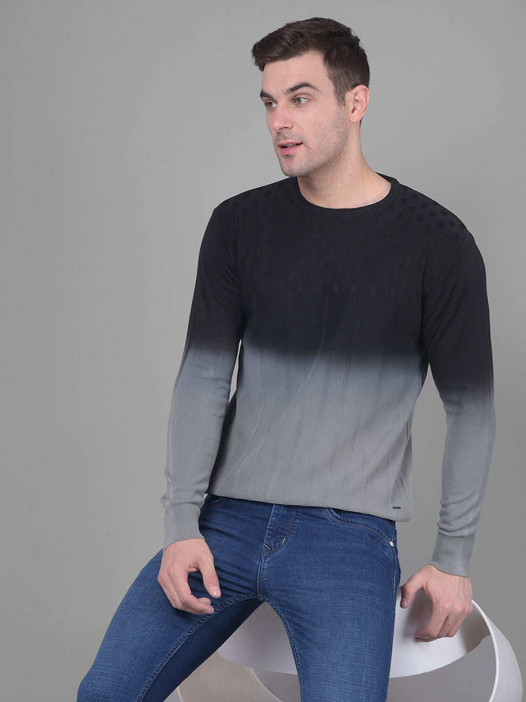 Black Striped Sweater-Men Sweaters-Crimsoune Club