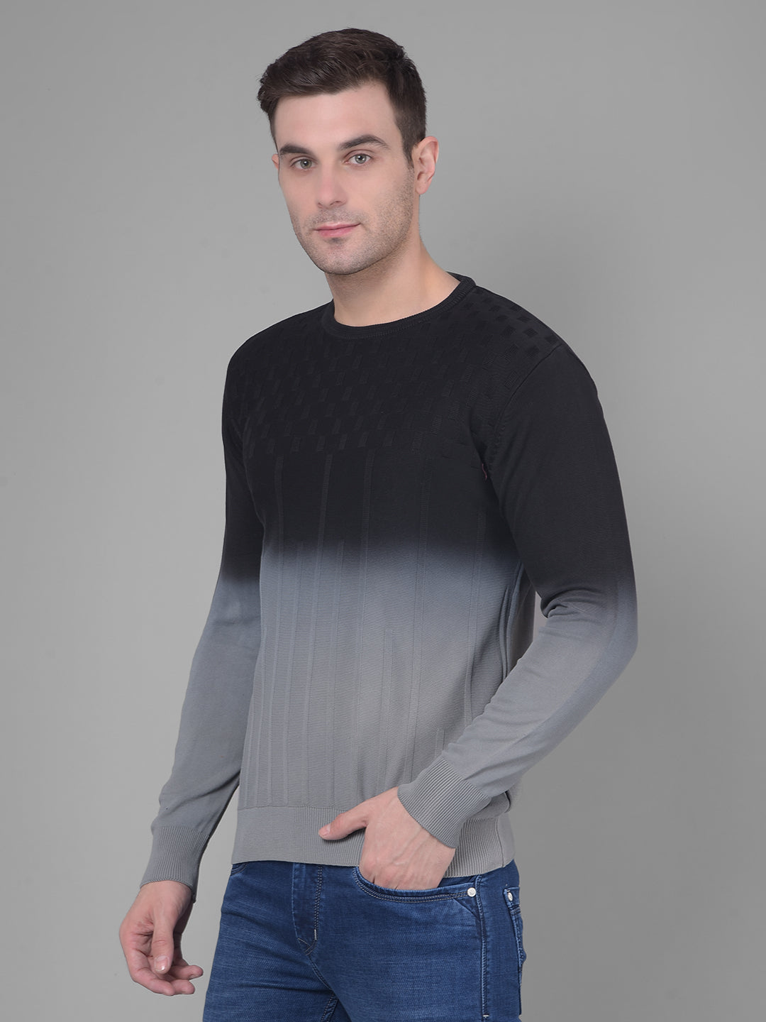 Black Striped Sweater-Men Sweaters-Crimsoune Club