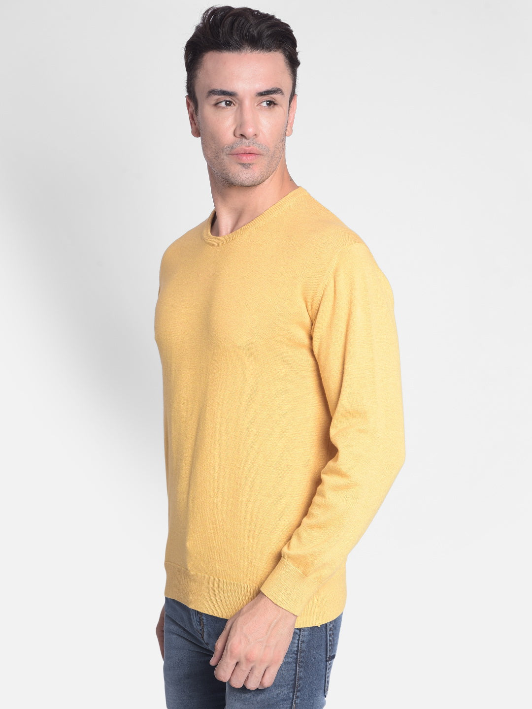 Mustard Sweater-Men Sweaters-Crimsoune Club