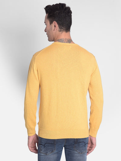 Mustard Sweater-Men Sweaters-Crimsoune Club