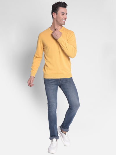 Mustard Sweater-Men Sweaters-Crimsoune Club