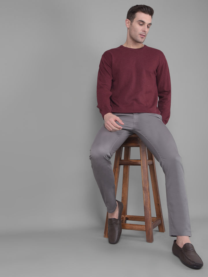 Maroon Sweater-Men Sweaters-Crimsoune Club