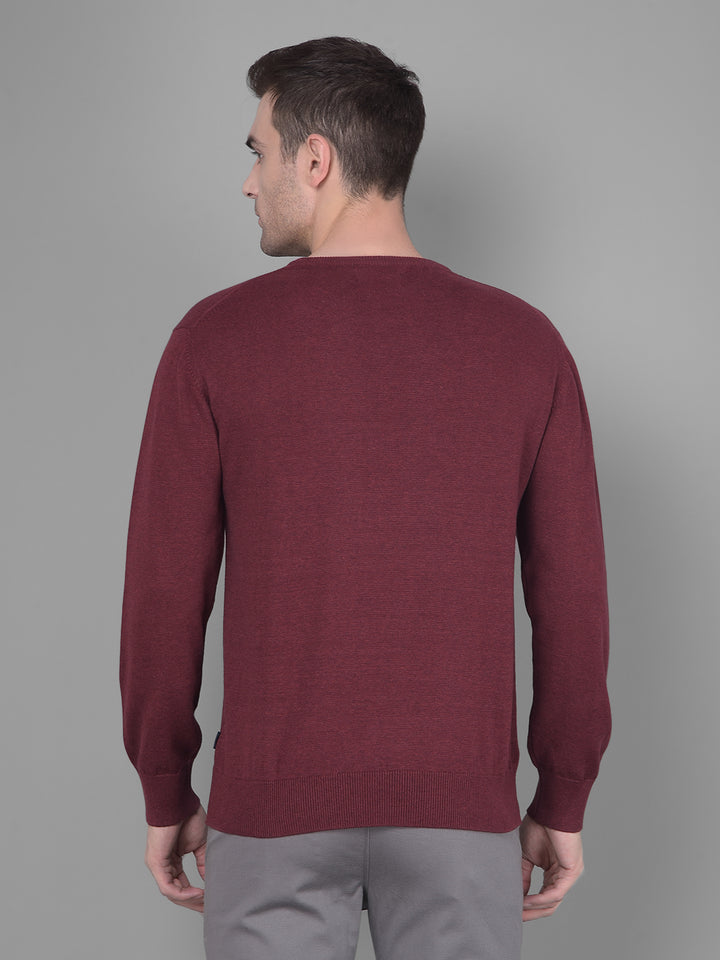 Maroon Sweater-Men Sweaters-Crimsoune Club