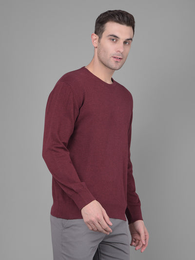 Maroon Sweater-Men Sweaters-Crimsoune Club