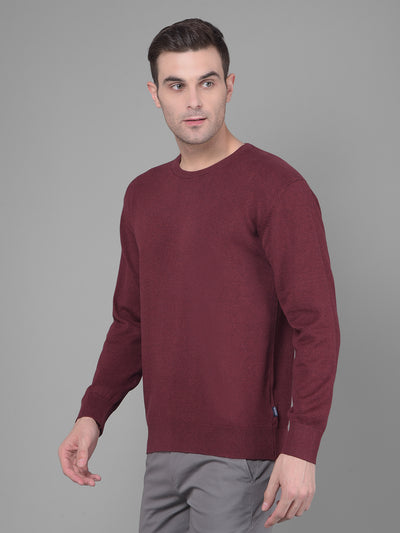 Maroon Sweater-Men Sweaters-Crimsoune Club